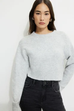 Sweaters | Long Sleeve Tops-Dynamite Heavenlyarn™ Crewneck Sweater Gray
