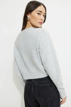 Sweaters | Long Sleeve Tops-Dynamite Heavenlyarn™ Crewneck Sweater Gray