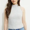 Sweaters & Cardigans | Sweaters-Dynamite Heavenlyarn™ Jewel Trim Tank Top Gray
