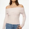 Sweaters & Cardigans | Sweaters-Dynamite Heavenlyarn™ Laura Off Shoulder Sweater Pink
