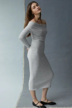 Skirts & Skorts-Dynamite Heavenlyarn™ Midi Skirt Gray