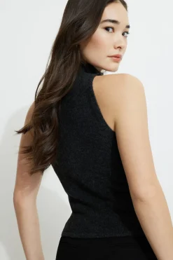 Sweaters & Cardigans | Sweaters-Dynamite Heavenlyarn™ Mock Neck Tank Top Blue