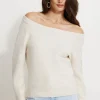 Sweaters | Long Sleeve Tops-Dynamite Heavenlyarn™ Off Shoulder Sweater Brown