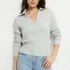 Sweaters & Cardigans | Online Exclusives-Dynamite Heavenlyarn™ Polo Sweater Gray