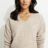 Sweaters & Cardigans | Sweaters-Dynamite Heavenlyarn™ V-Neck Sweater Brown