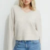 Sweaters & Cardigans | Sweaters-Dynamite Heavenlyarn™ V-Neck Sweater Brown