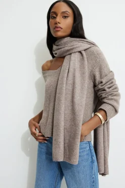 Cold Weather-Dynamite Heavenlyarn™ Wide Scarf Brown