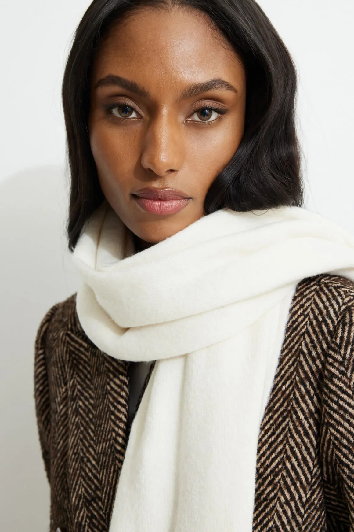 Cold Weather-Dynamite Heavenlyarn™ Wide Scarf White