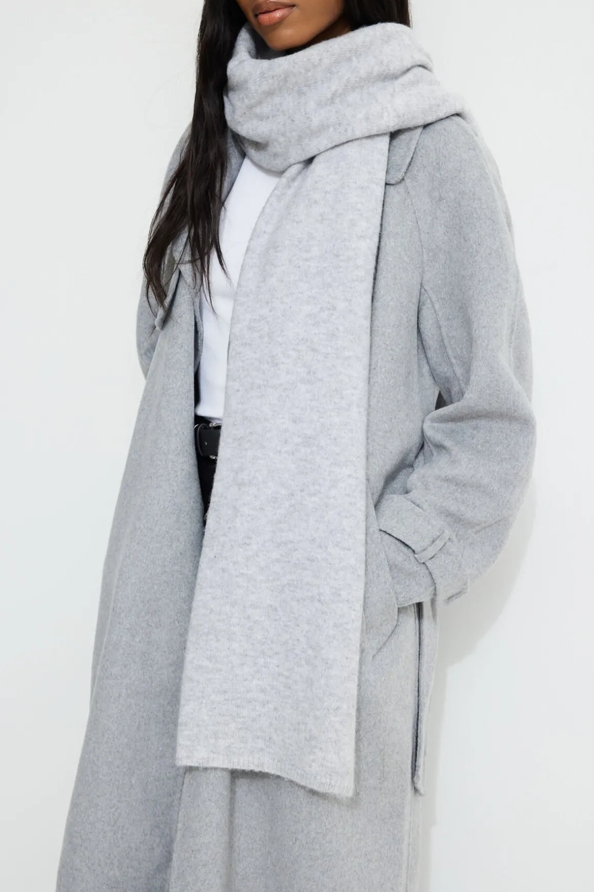 Cold Weather-Dynamite Heavenlyarn™ Wide Scarf Grey