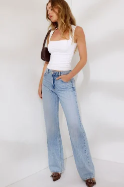Jeans & Denim | Short & Long Lengths-Dynamite Heidi Wide Leg Jeans Blue