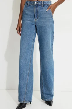 Jeans & Denim | Bestsellers-Dynamite Heidi Wide Leg Twisted Seam Jeans Black