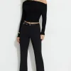 Pants | Online Exclusives-Dynamite High Rise Flared Pants Black