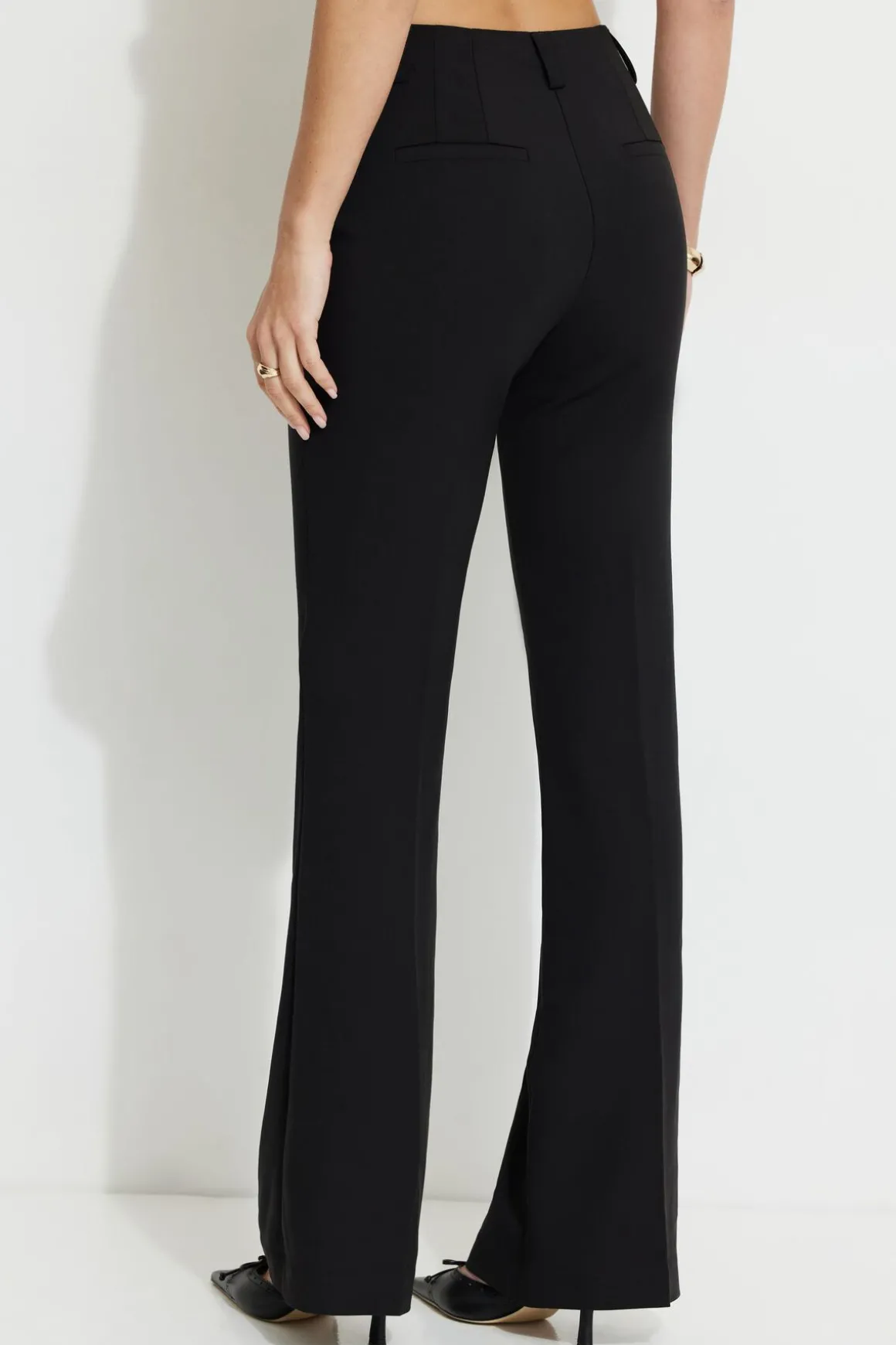 Pants | Online Exclusives-Dynamite High Rise Flared Pants Black