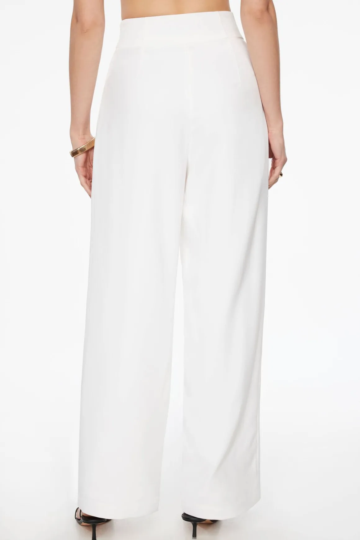 Pants | Wide Leg Pants-Dynamite High Waisted Wide Leg Pants White