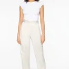 Pants | Straight Leg Pants-Dynamite Izabel Satin Straight Leg Cargo Pants Beige
