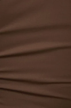 Tees & Tanks | Online Exclusives-Dynamite Jersey Single Shoulder Tie Top Brown