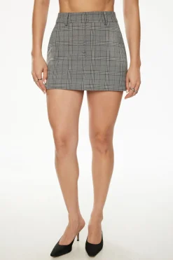 Skirts & Skorts-Dynamite Josefine Plaid Mini Skort Gray