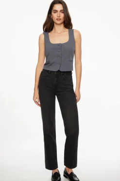 Blazers & Vests | Vests-Dynamite Julietta Square Neck Vest Blue