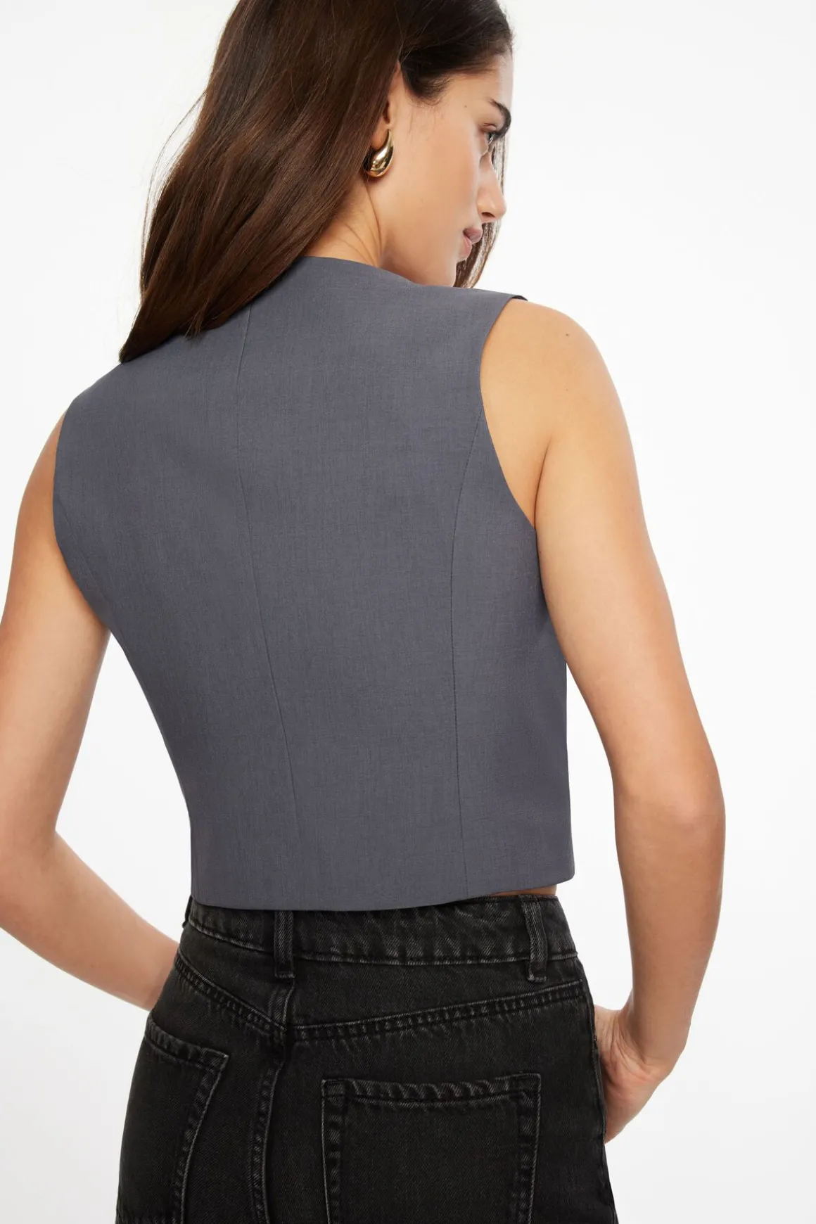 Blazers & Vests | Vests-Dynamite Julietta Square Neck Vest Blue
