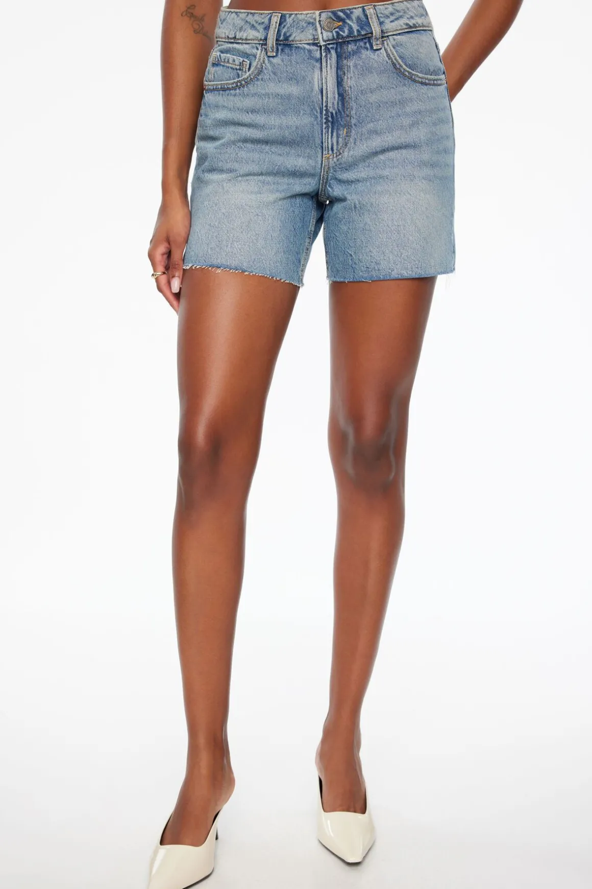 Jeans & Denim | Shorts-Dynamite Justina Straight Denim Shorts Blue