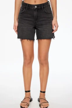 Jeans & Denim | Shorts-Dynamite Justina Straight Denim Shorts Black