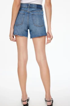 Jeans & Denim | Shorts-Dynamite Justina Straight Denim Shorts Blue