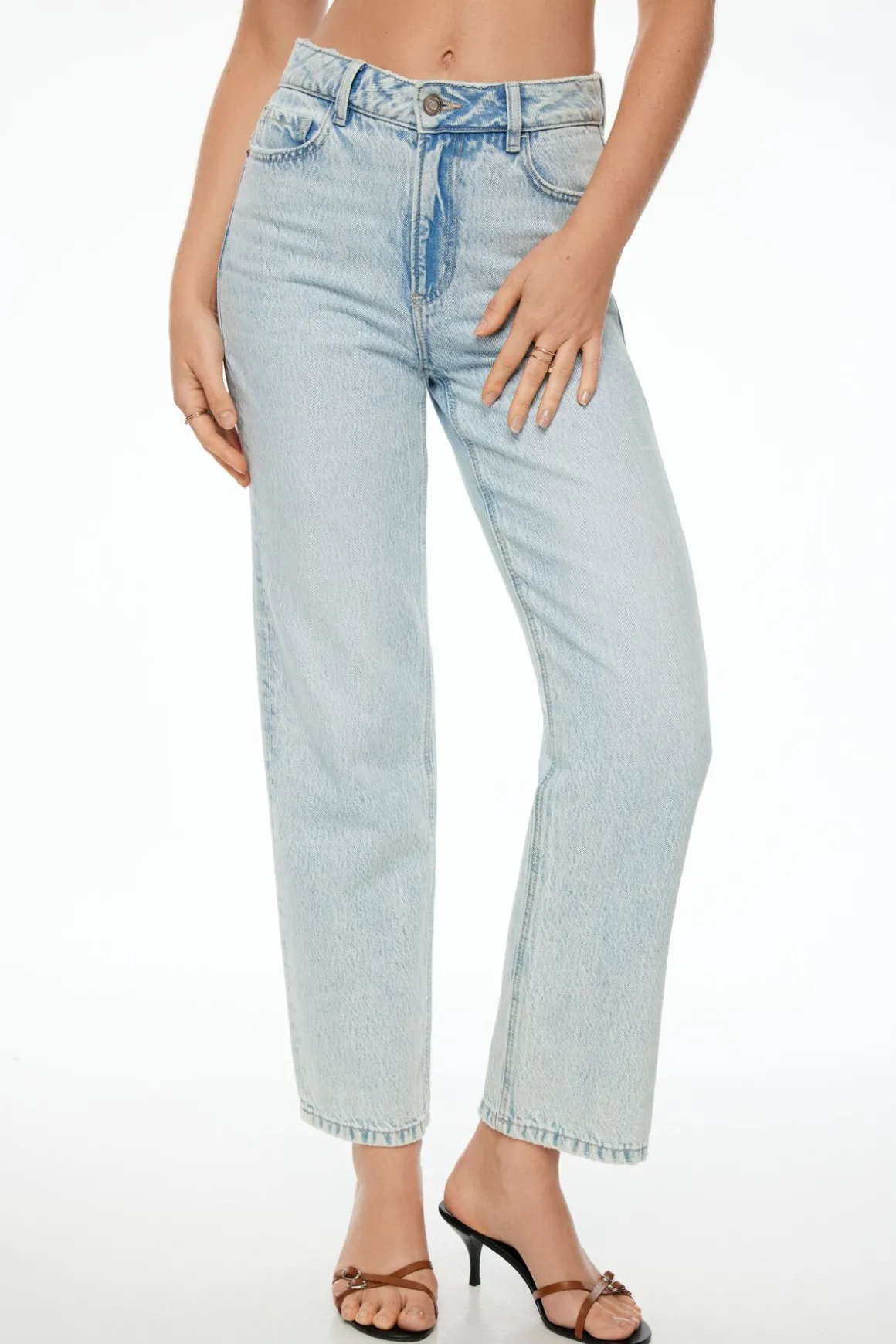 Jeans & Denim-Dynamite Justina Straight Leg Jeans Blue