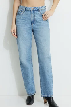 Jeans & Denim | Short & Long Lengths-Dynamite Justina Straight Leg Jeans Blue