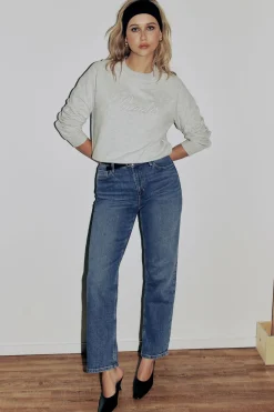 Jeans & Denim-Dynamite Justina Straight Leg Jeans Blue