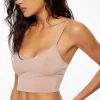 Tees & Tanks-Dynamite Kai Sculpt Crop Top Brown