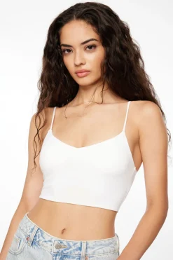 Tees & Tanks-Dynamite Kai Sculpt Crop Top White