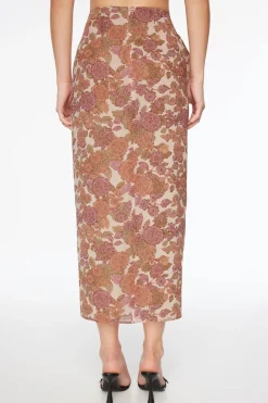 Skirts & Skorts | Skirts-Dynamite Kamila Ankle Ruffled Maxi Skirt Brown