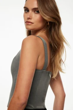 Blouses & Tops | Matching Sets-Dynamite Karla Corset Top Gray