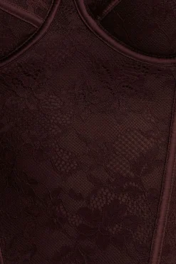 Tees & Tanks | Tees & Tanks-Dynamite Karolina Lace Bustier Burgundy