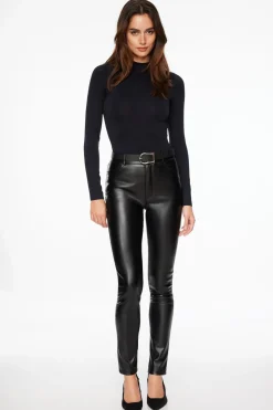 Pants-Dynamite Kate Faux Leather Skinny Pants Black