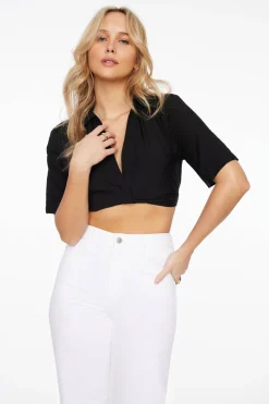 Blouses & Tops | Blouses & Tops-Dynamite Kayla Crinkled Twisted Blouse Black
