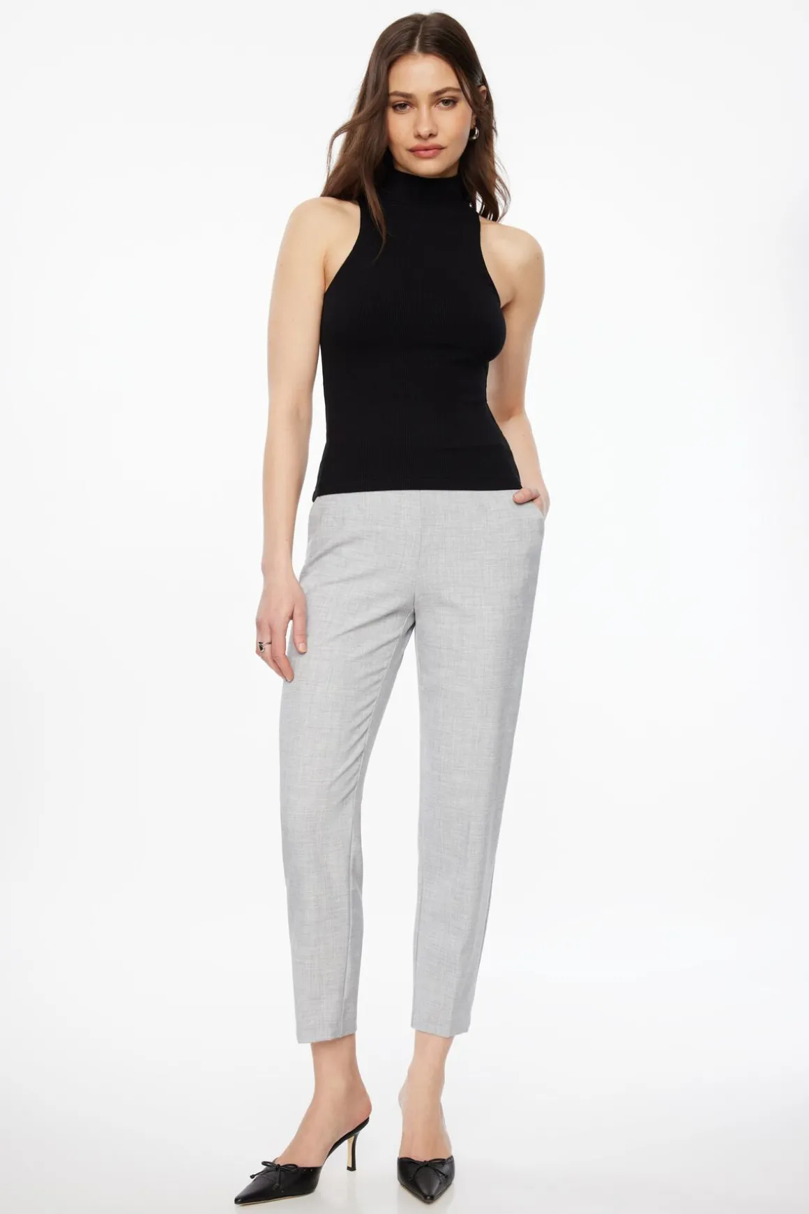Pants | Slim Leg Pants-Dynamite Kendall Side Zip Slim Pants Gray