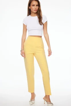 Pants | Slim Leg Pants-Dynamite Kendall Slim Side Zip Pants Yellow