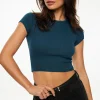 Tees & Tanks | Tees & Tanks-Dynamite Keri Ribbed Baby T Shirt Blue