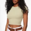 Tees & Tanks | Tees & Tanks-Dynamite Keri Ribbed Baby T Shirt Green