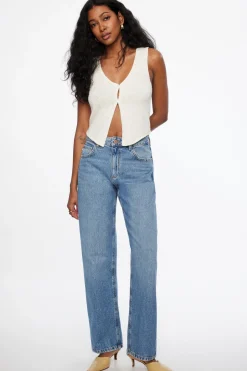 Sweaters & Cardigans | Bestsellers-Dynamite Keyhole Knit Vest White