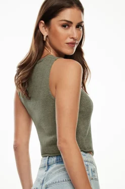 Sweaters & Cardigans | Sweaters-Dynamite Keyhole Knit Vest Green