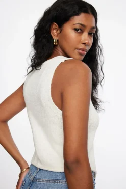 Sweaters & Cardigans | Bestsellers-Dynamite Keyhole Knit Vest White