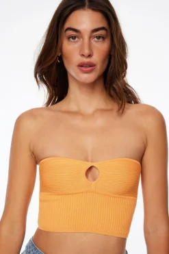 Sweaters & Cardigans | Sweaters-Dynamite Keyhole Tube Top Orange