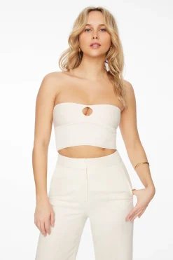 Sweaters & Cardigans | Sweaters-Dynamite Keyhole Tube Top White