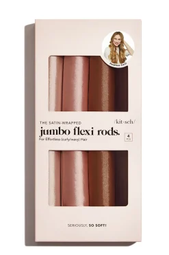 Hair Accessories-Dynamite KITSCH | Satin Jumbo Flexi Rods Red