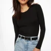 Tees & Tanks | Tees & Tanks-Dynamite Kyla Jersey Long Sleeve T Shirt Black
