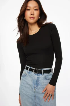Tees & Tanks | Tees & Tanks-Dynamite Kyla Jersey Long Sleeve T Shirt Black