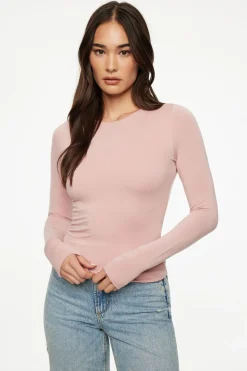 Tees & Tanks | Tees & Tanks-Dynamite Kyla Jersey Long Sleeve T Shirt Pink