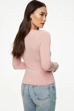 Tees & Tanks | Tees & Tanks-Dynamite Kyla Jersey Long Sleeve T Shirt Pink